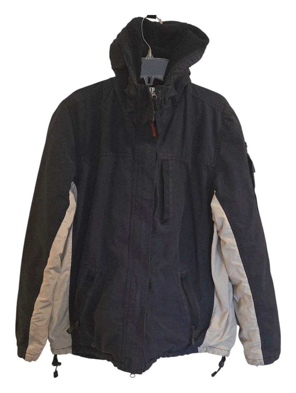 Abercrombie & Fitch Very Dark Blue/ Black Hooded Winter Jacket - Size Small